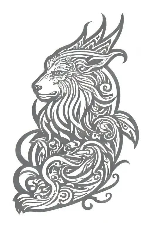 bear royal flourish wearing crown tattoo design idea