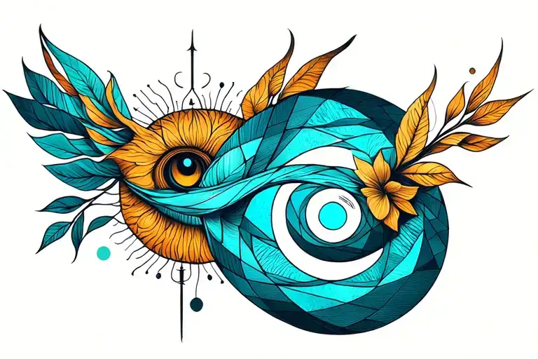  Cancer Aquarius Taurus Pisces and Virgo signs combined tattoo design idea