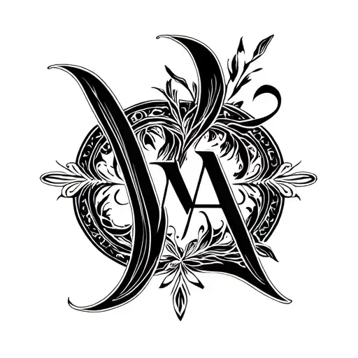 I have two sons named Aarav and Arjun. I want to get a tattoo of the initials of their names. Could you suggest and draw tattoo design idea