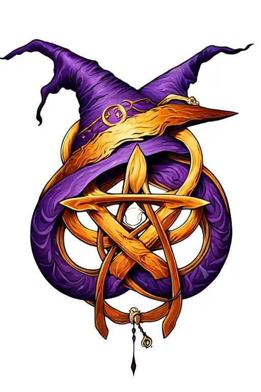 "Intertwined witch symbo" witch symbol intertwined tattoo design idea