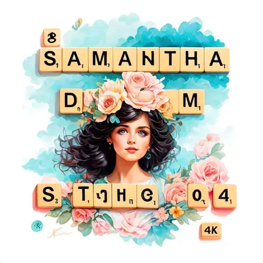 scrabble board game spelling out Samantha dream tattoo design idea