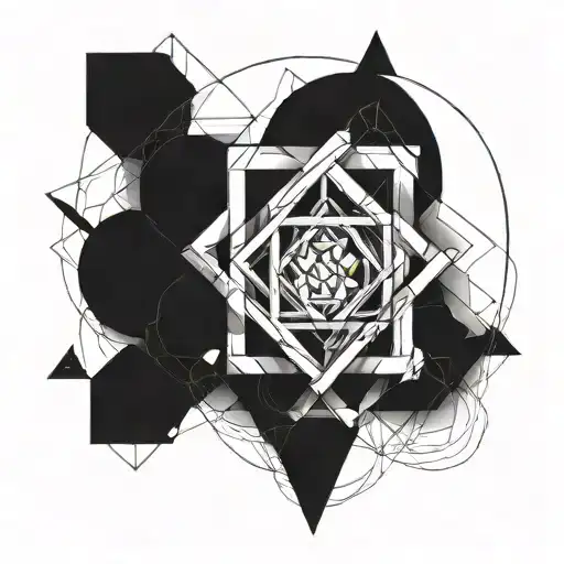 A geometric design representing the concept of infinite silence tattoo design idea