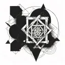 A geometric design representing the concept of infinite silence tattoo design idea
