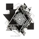 A geometric design representing the concept of infinite silence tattoo design idea
