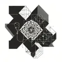 A geometric design representing the concept of infinite silence tattoo design idea