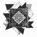 A geometric design representing the concept of infinite silence tattoo design idea