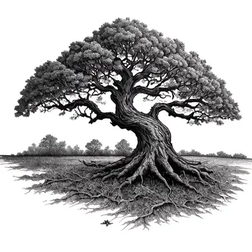 start from scratch tree goth tattoo design idea