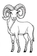 Aries ram standing with cacti tattoo design idea
