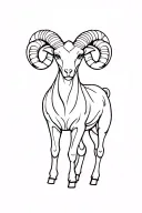 Aries ram standing with cacti tattoo design idea
