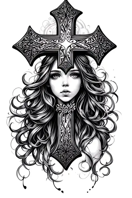 cross girly tattoo tattoo design idea