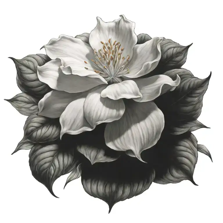 botanic style drawing tattoo design idea