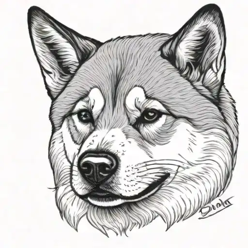 Akita inu tattoo design idea