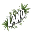 "Lano" with weed guns and money coming out of the letters tattoo design idea