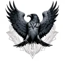 empath sigils raven spread wings tattoo design idea