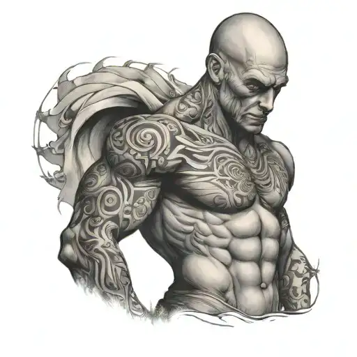 self made man standing tattoo design idea