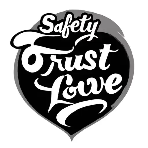 safety, trust, love written tattoo design idea