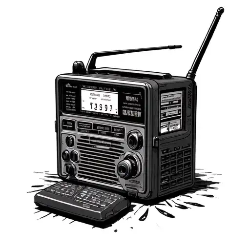 WSQK, from stranger thing, with a radio hetset go gentle into that good tattoo design idea