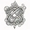 infinity symbol with the name Doreen McClendon  tattoo design idea