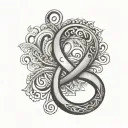 infinity symbol with the name Doreen McClendon  tattoo design idea