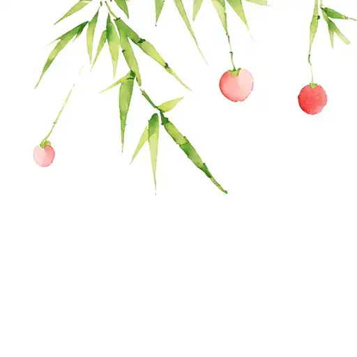 bamboo forest and lychee tattoo design idea