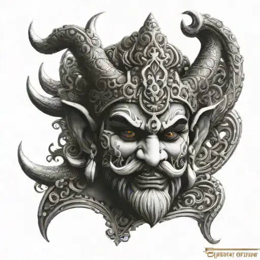 ravana face tattoo tattoo design idea
