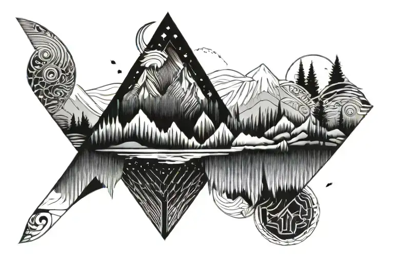 Aurora Borealis tattoo design idea