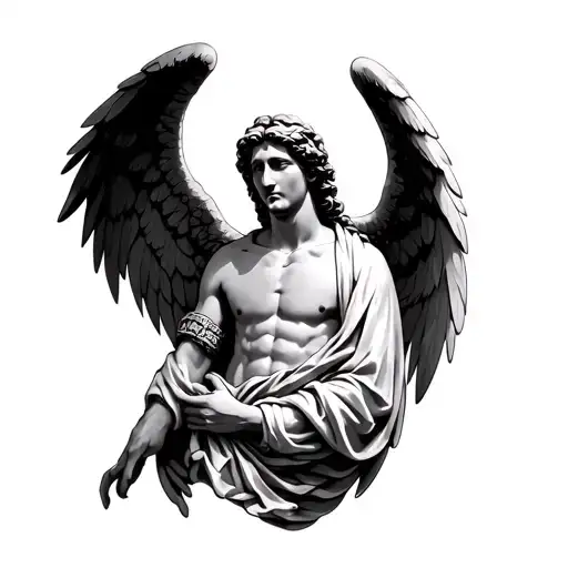 angel micheal greek godd tattoo design idea