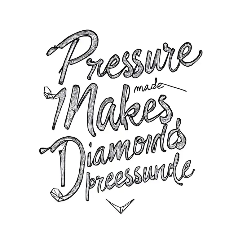 "Pressure Makes Diamonds" Diamonds made under pressure tattoo design idea