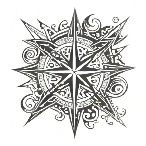 north star tattoo design idea