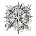 north star tattoo design idea