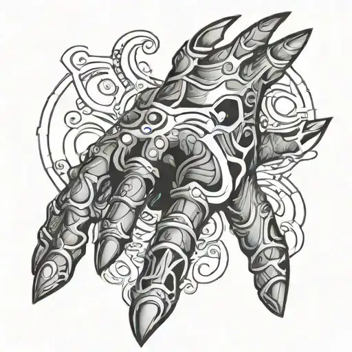he ginger biomech top of hand tattoo design idea