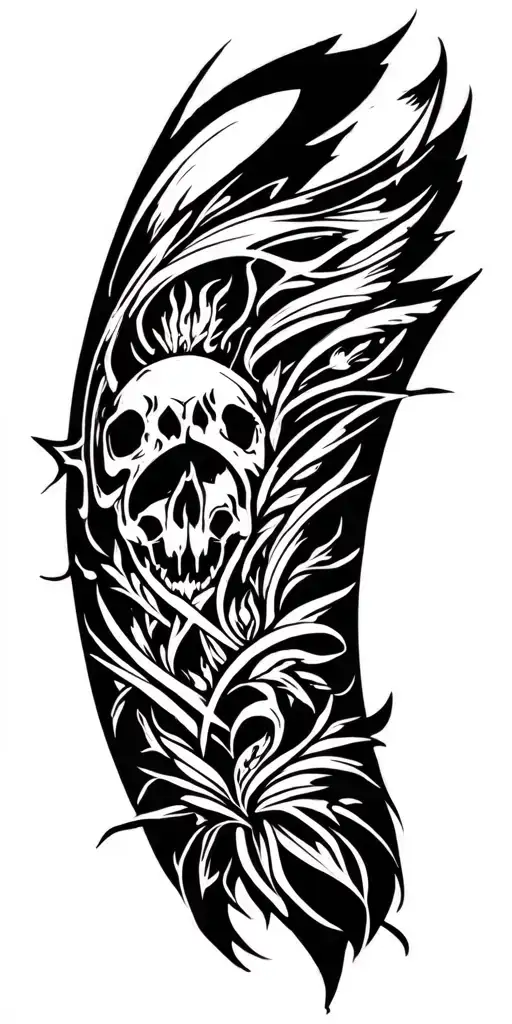 dark ornamental gothic tattoo motif brutalist tattoo design idea