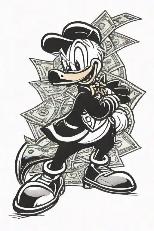 donald duck money  tattoo design idea