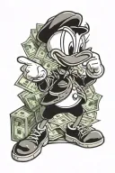 donald duck money  tattoo design idea