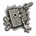 lock and key puzzle pieces tattoo design idea