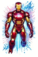 ironman, glowing, arc reactor mixed tattoo design idea