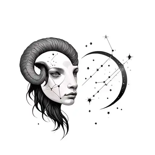 Aquarius and Aries star constellation mashup tattoo design tattoo design idea