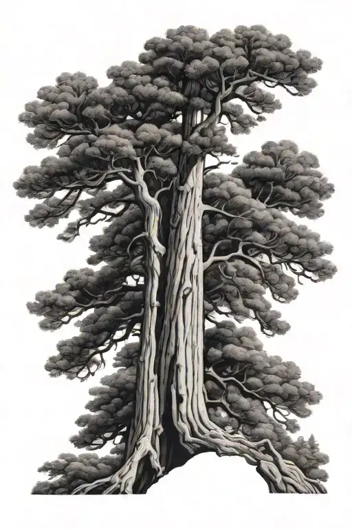 redwood tree tattoo design idea