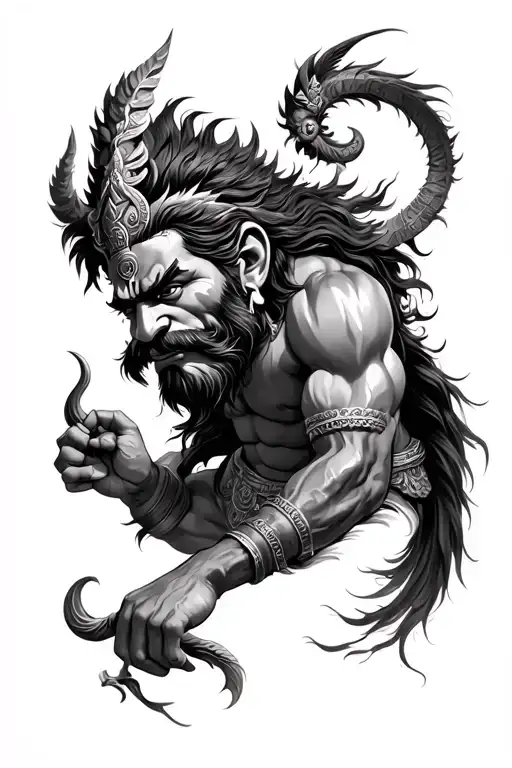 Ugram: Fierce, ferocious.Veeram: Brave, valiant.Maha Vishnum: Great Vishnu, referring to the avatar of Lord Narasimha. tattoo design idea