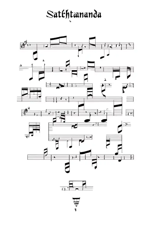 "Satchitananda" viking warrior runes forming musical notes tattoo design idea