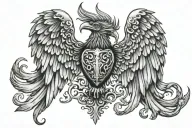 chrome hearts style hawk spreading their wings for a chest tattoo tattoo design idea