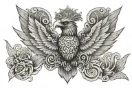 chrome hearts style hawk spreading their wings for a chest tattoo tattoo design idea