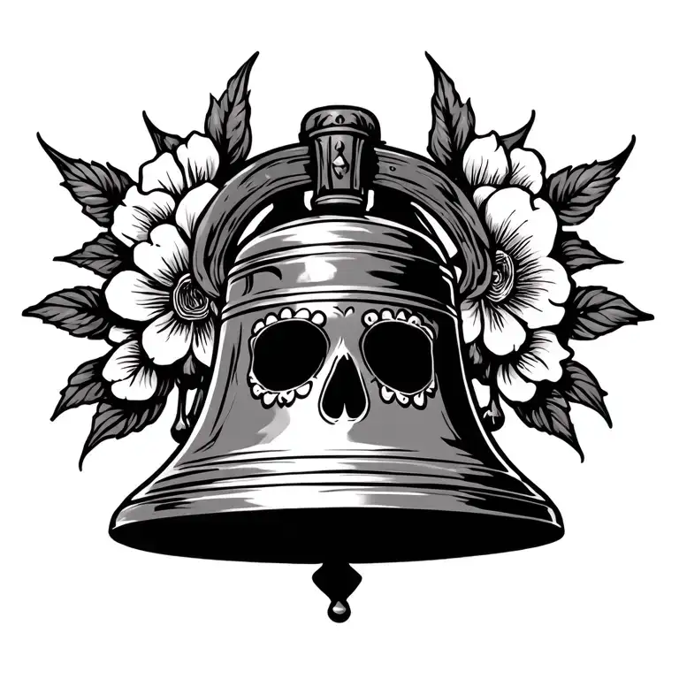 Church Bell Day of the Dead tattoo design idea