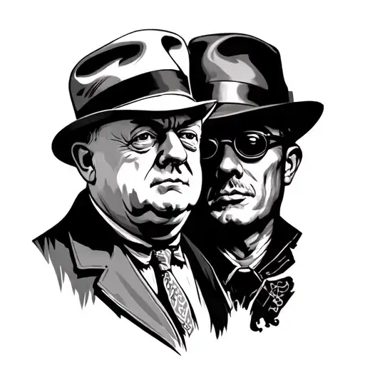 Tattoo with two characters in it. Winston Churchill and Hunter S. Thompson. tattoo design idea