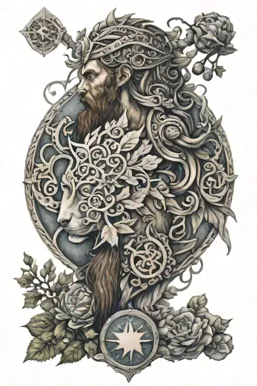 Nordic mythology tattoo design idea