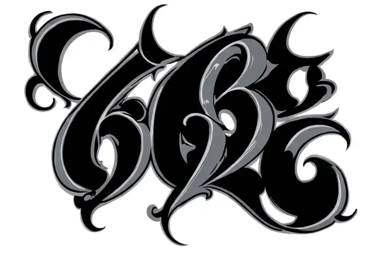 The number 666 tattoo design idea