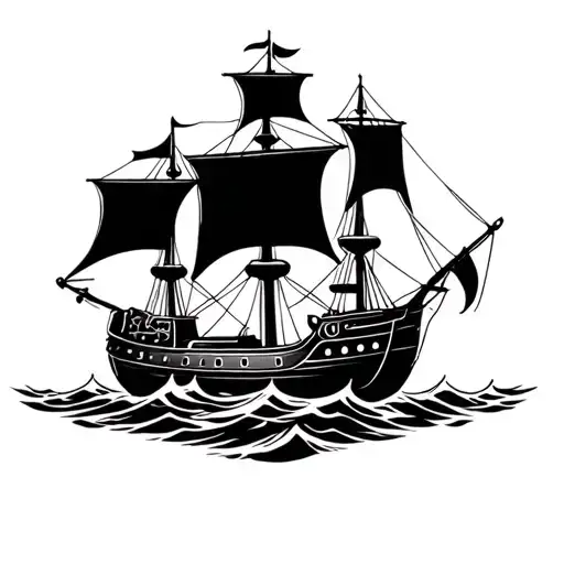 black pearl ship tattoo design idea