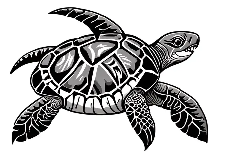 Tribal Turtle Turtle Shark patterns tattoo design idea