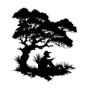 agave farmer resting underneath a tree tattoo design idea