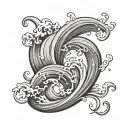a super simple river wave, with Roman numerals of September 30, 2022 tattoo design idea